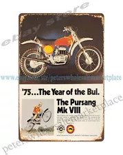 1975 Bultaco Pursang MK VIII workshop man cave motorcycle metal tin sign