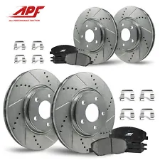 Front & Rear Zinc Drill/Slot Brake Rotors + Pads for Lexus GS400 1998-2000 (For: Lexus GS400)