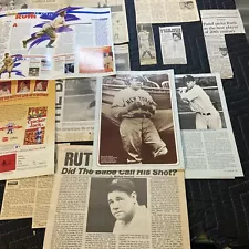 MLB Babe Ruth newspaper memorabilia Lot As Is