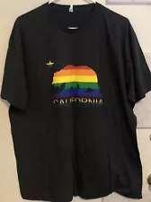 California Gay Pride Flag Rainbow Bear Shirt LGBT MANY COLORS Size Xtra Large