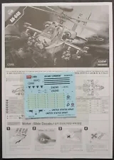 Academy 1/48th Scale AH-64D Longbow - Decals from Kit No. 12268