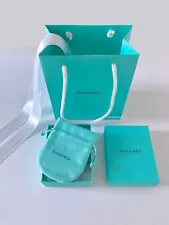 Tiffany & Co. Empty Packaging Blue Box Pouch Ribbon Shopping Bag 4pc Set- New!!