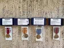 4 U.S. Army WWII Medals in BOXES - Good Conduct, As-Pac, American, Victory