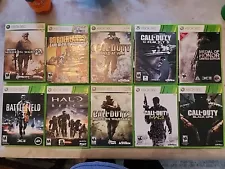 10 Game Bundle Lot Xbox 360 Call Of Duty, Halo, Battlefied, Borderlands Etc.