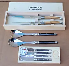 LAGUIOLE JEAN DUBOST 4 Pc. CHEESE SERVING KNIVES, CARVING SET, & SERVING SPOONS