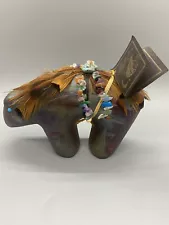 Jeremy Diller Raku Southwest Pottery Fetish Bear Figurine Signed