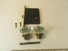 Corbin Interior Mortise Lock (s) with Glass 12 Facet Door Knobs Salvage