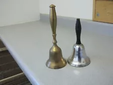 Hand bells Brass and Metal school bells 2 total