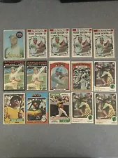 1969-1976 Topps Reggie Jackson 15 Card Lot - Rookie Card With Small Crease