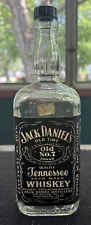 Vtg 70s Black Label JACK DANIELS Square BOTTLE Liter WHISKEY QUART 1979