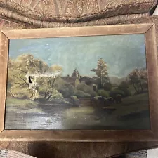 19th Century Oil On Canvas For Repair Signed Carl Weber / L. Doughty