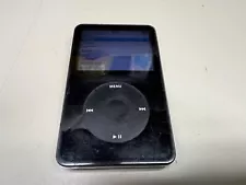 APPLE IPOD CLASSIC 30GB BLACK 5TH GEN MA446LL NICE WORKING BUT HAS SCREEN ISSUE