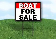 BOAT FOR SALE RED BLACK 18 in x 24 in Yard Sign Road Sign with Stand