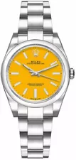 Rolex Oyster Perpetual 31 Yellow Dial Stick Index Womens Luxury Watch For Sale