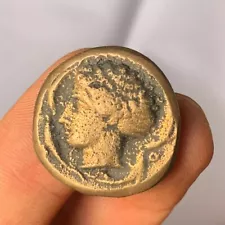 EXTREMELY RARE ANCIENT ROMAN BRONZE COINS TETRADRACHME DENARIUS COIN 100 AD