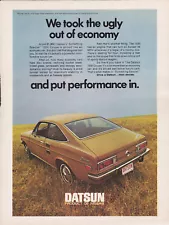 1971 Datsun 1200 Coupe, Very Sharp 8.25x11 Inch USA Issue Magazine Ad