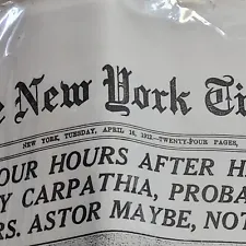 TITANIC SINKS .(The New york time april 16,1912.) Reproduction colletible.