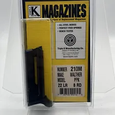 Walther PPK 22LR 8 Round Pistol Magazine w/ Finger Extension Triple K 210M Mag