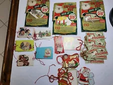 Kaycrest Christmas Gift Tags with strings 1950's Original boxes Lot of 40 Assort