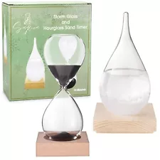 Storm Glass Barometer & Black Sand Hourglass Set (15 minute) - NIB/ SHIPS FREE!!