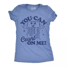 Womens Funny T Shirts You Can Count On Me Sarcasitc Calculator Graphic Tee For