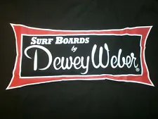 DEWEY WEBER SURFBOARDS CLASSIC S/S LONG BOARD BEACH FIN CLOSE OUT T- SHIRT SALE