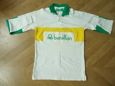 Benetton Rugby Style Shirt Long Sleeve Size Sm VG Con Retro Terrace Casuals 80s