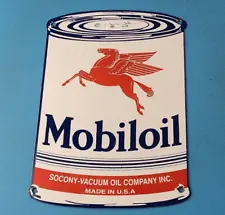 New ListingVINTAGE MOBIL OIL PORCELAIN GASOLINE SERVICE STATION PUMP PEGASUS QUART CAN SIGN