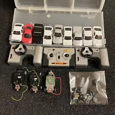 9 ZIP ZAPS RACE CAR LOT CARS, CONTROLLERS, PARTS & CASE - Untested Lot