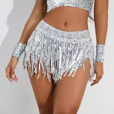 Lady Tassel Sequins Dance Shorts Latin Mini Clubwear Party Hip Hop Sexy Fashion