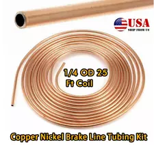 1X Steel Zinc Copper Nickel Car Brake Line Tubing Kit 1/4'' OD 25 Foot Coil Roll (For: Excalibur)