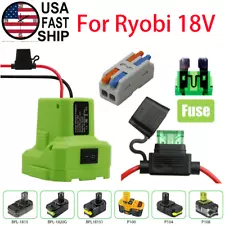 DIY Power Wheels Battery Adapter Connector 14AWG Fuse Wires Holder For Ryobi 18V