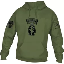 SPECIAL FORCES AIRBORNE, Front Print, MILITARY GREEN, Enlisted Ranks hoodie