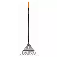 Fiskars Garden Rake, Metal Tine Leaf Rake with Fiberglass Handle, 62", Black