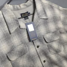 Pendleton Shirt Men's XXL Grey The Board Shirt Short Sleeve Loop Collar Wool NWT