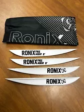 White Ronix Wakeboards .8" FREE AGENT Fins, Set of 4 BRAND NEW, No Hardware