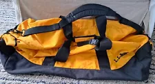 LL Bean Extra Large Duffle Bag Heavy Duty Nylon Yellow & Black Sport Gym Vintage