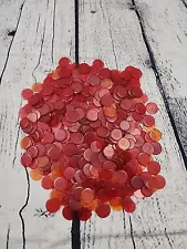 500+ Vintage Plastic Bingo Chips Red Orange Chips