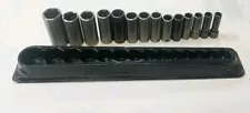 Snap On 14 pc. metric 3/8 dr. impact socket set simfm8a thru 19+21 & 24 mm