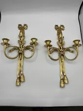 Vintage Double Arm French Style Brass Scones For Candles Made in India