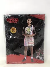 Stranger Things Eleven Costume Kids M New Halloween Cosplay Dress Horror 8-10