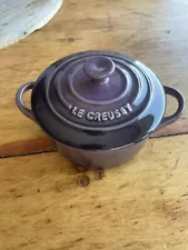 LE CREUSET MINI Cocotte Stoneware Cassis Purple Never Used