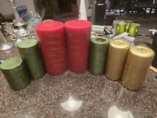 New Listing7 Assorted Holiday (Christmas) Pillar Candles