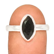 Black Onyx - Brazil 925 Sterling Silver Ring RE17 s.9 CR30316