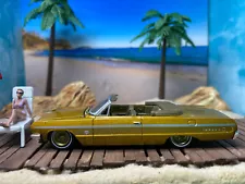 1964 Chevrolet Impala Lowrider Convertible Gold Daytons 1/64 Loose Diecast Truck