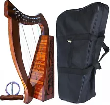 24" Diagonal 12 Strings ROSEWOOD HARP Irish Celtic Style with Bag and Tuning Key