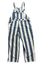 Levis Silver Tab Blue White Striped Overalls Size XL Retro 90s Baggy Wide Leg