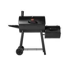 ®Smokin Pro Charcoal Grill and Offset Smoker with Side Fire Box, Dual Damper ...