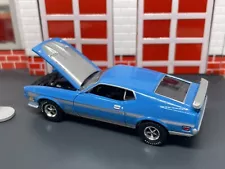 1971-1973 Ford Mustang Mach 1 Ram Air 351 Blue Opening Hood 1/64 Limited Edition