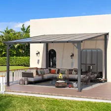 AECOJOY Pergola Gazebo for Patio Wall-Mounted Lean to Gazebo w/Roof on Clearance